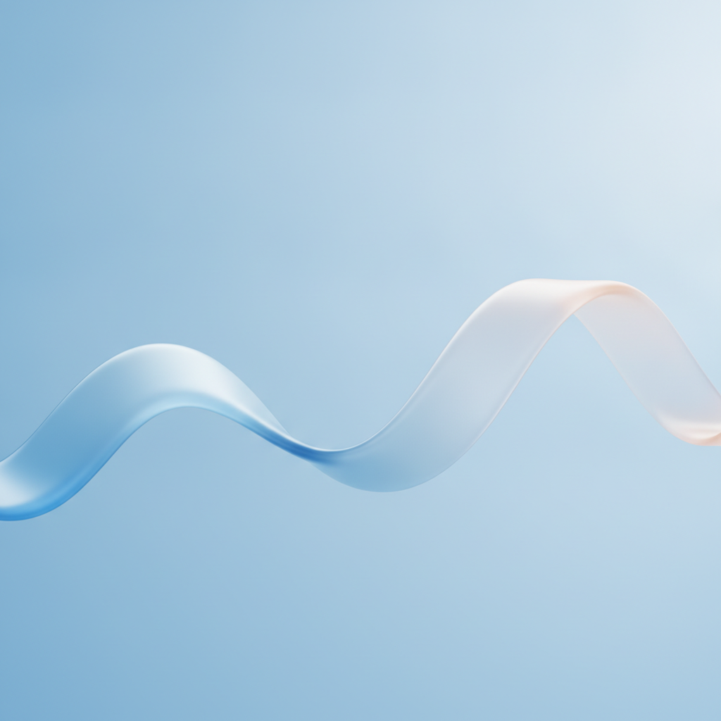 Representação abstrata de gráfico ondulado em fundo azul claro, estilo minimalista